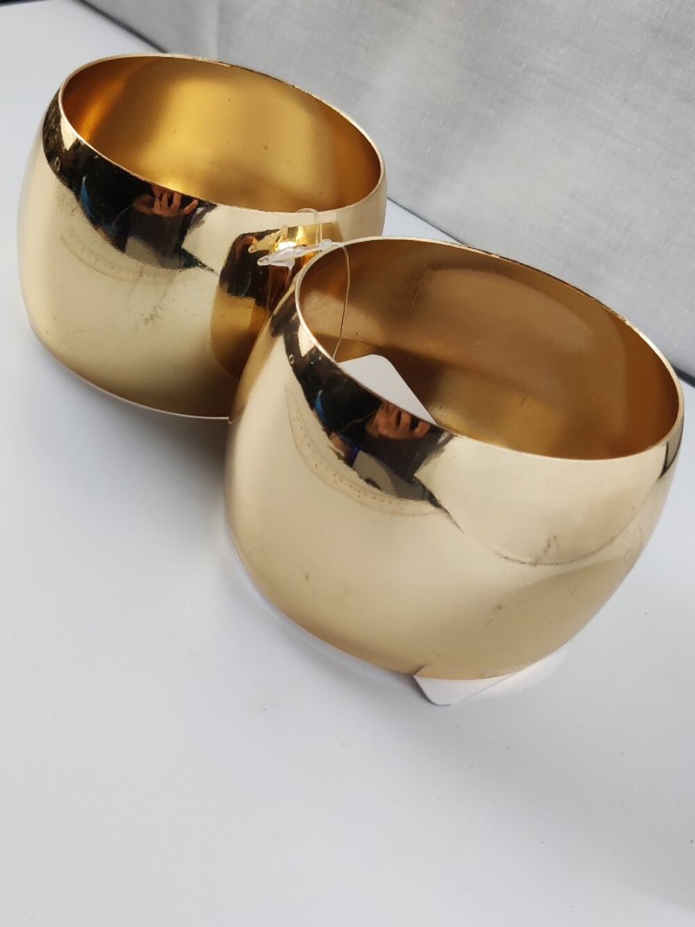 2 Really Nice Wide Gold Toned Bangles